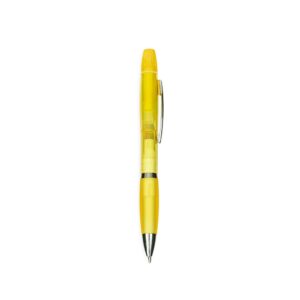 CANETA PLÁSTICA COM MARCA-TEXTO